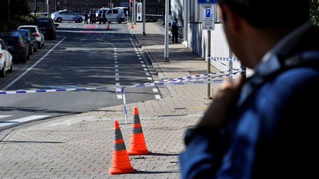 Two police officers were stabbed in terrorist incident in Schaerbeek district Brussels