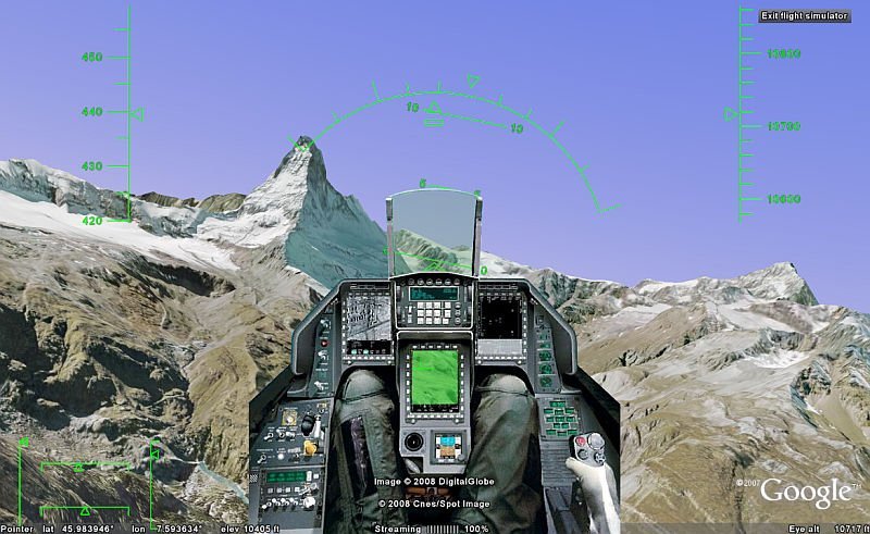 Google Offers Flight Simulator Program With Its Google Earth Program