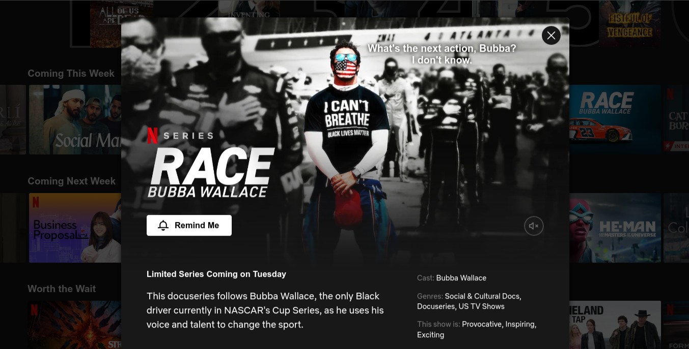 Race: Bubba Wallace Episode 2 Release Date