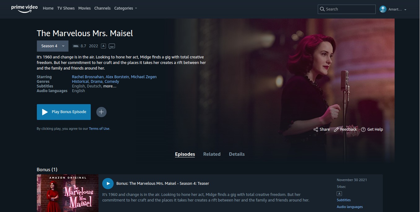 The Marvelous Mrs. Maisel Season 4 Episode 3 Release Date